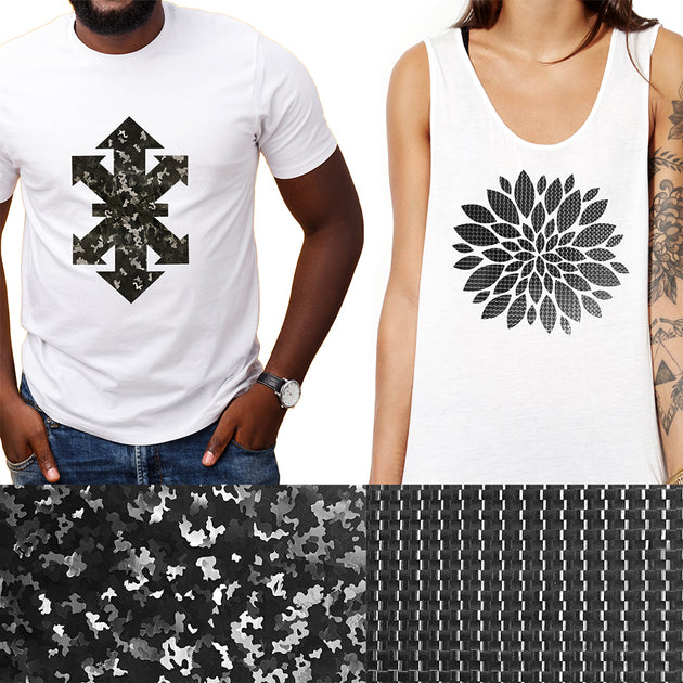 HTMetallic Camo & Carbon Fiber Heat Transfer Vinyl 4u HEAT