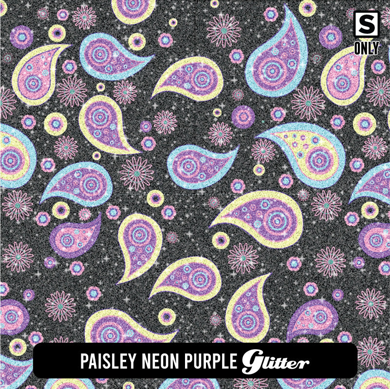 Paisley Glitter Patterned HTV (18.5" x 12")