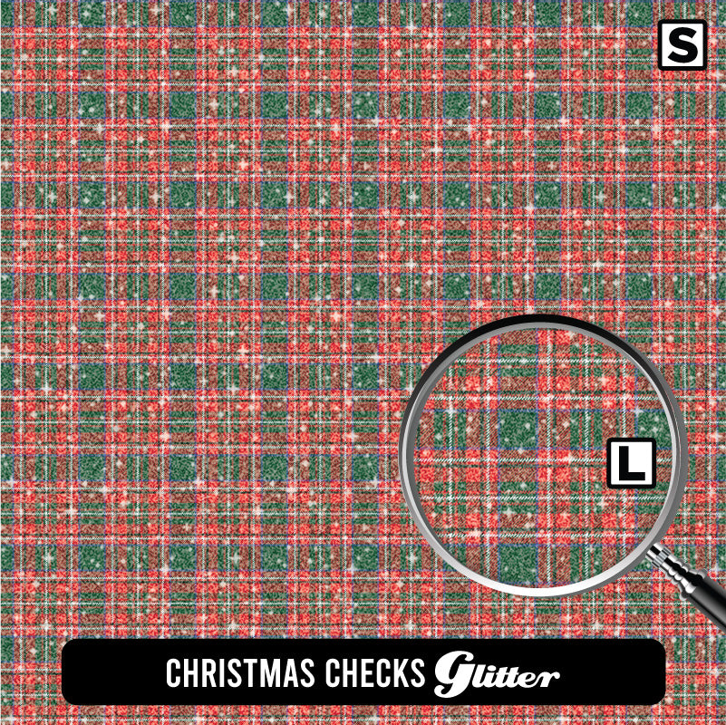 Christmas Glitter Patterned HTV (12" x 12")