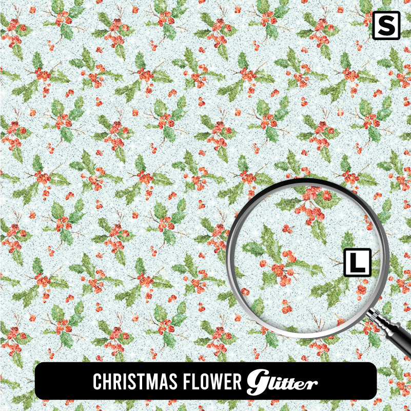 Christmas Glitter Patterned HTV (12" x 12")