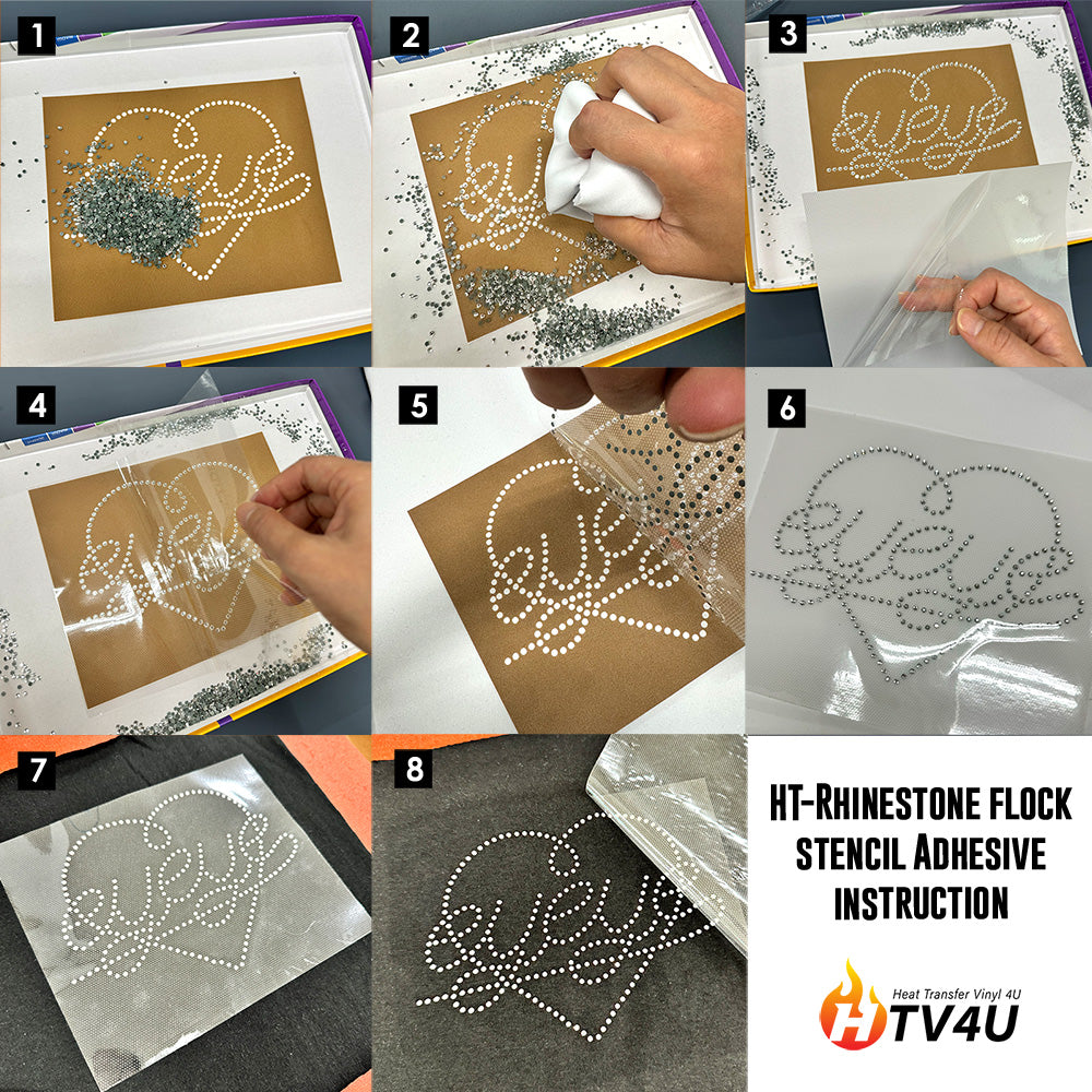 HT-Rhinestone Flock Stencil Adhesive