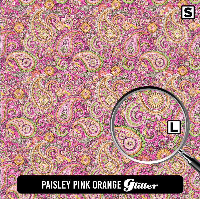 Paisley Glitter Patterned HTV (18.5" x 12")