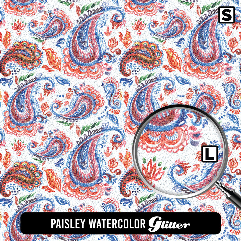 Paisley Glitter Patterned HTV (18.5" x 12")
