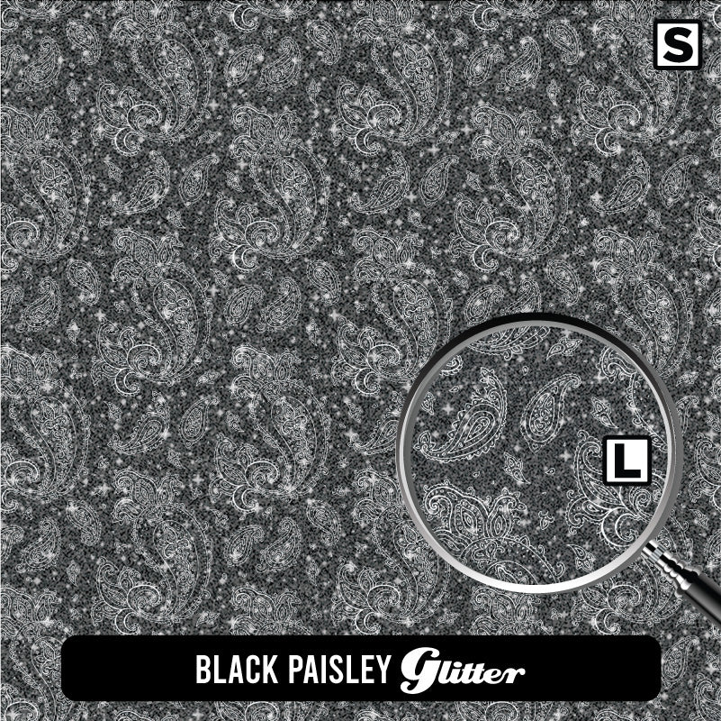 Paisley Glitter Patterned HTV (18.5" x 12")