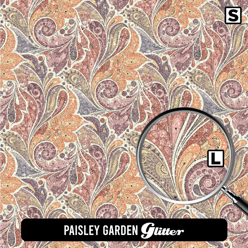Paisley Glitter Patterned HTV (18.5" x 12")