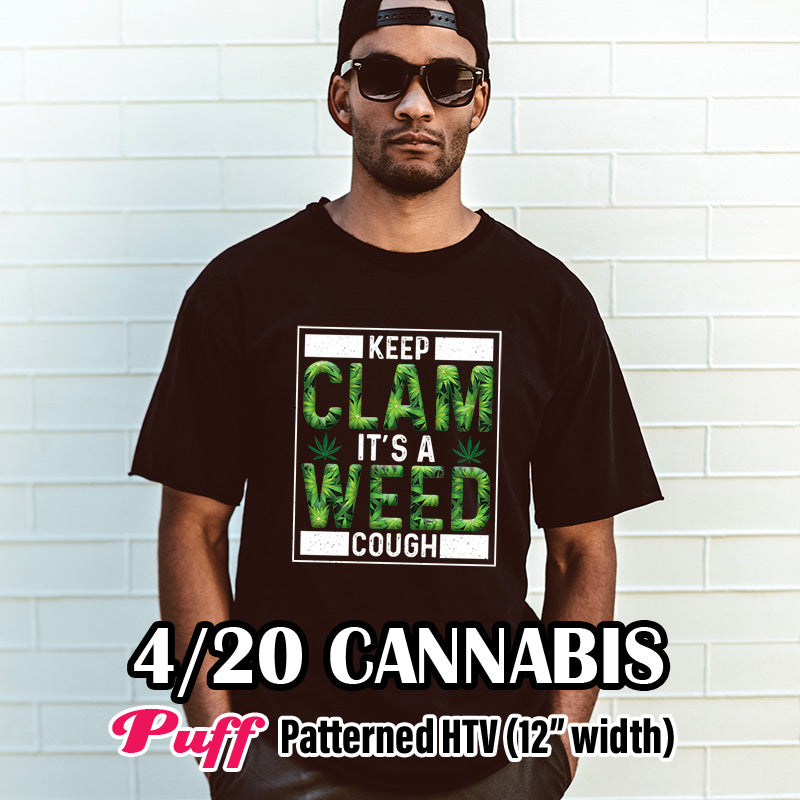 cannabis Puff Patterned HTV
