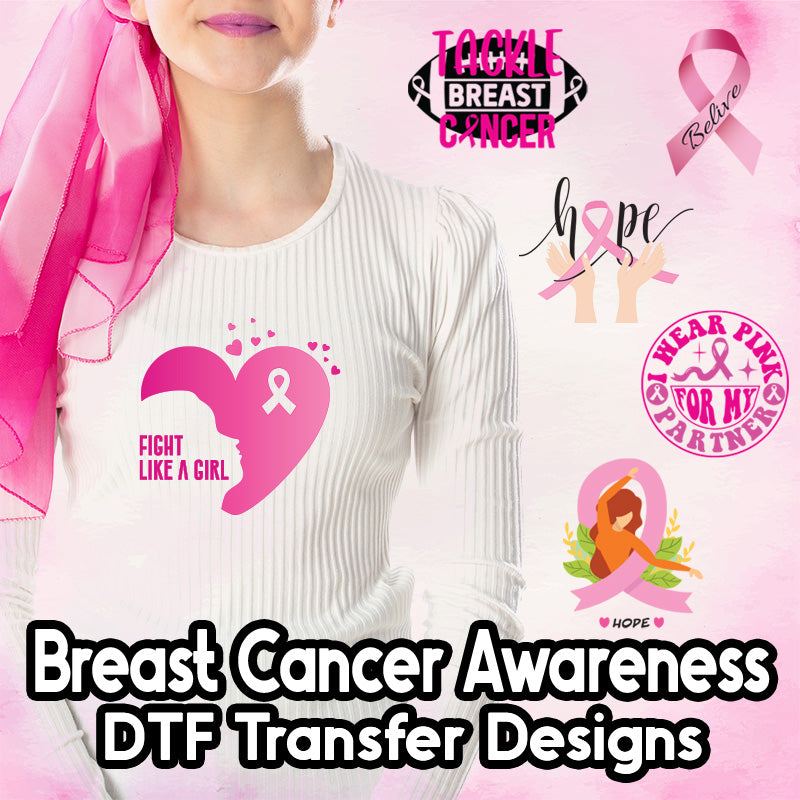 Breast Cancer Awareness DTF Transfer Designs (2.5, 4, 8, 11 available)