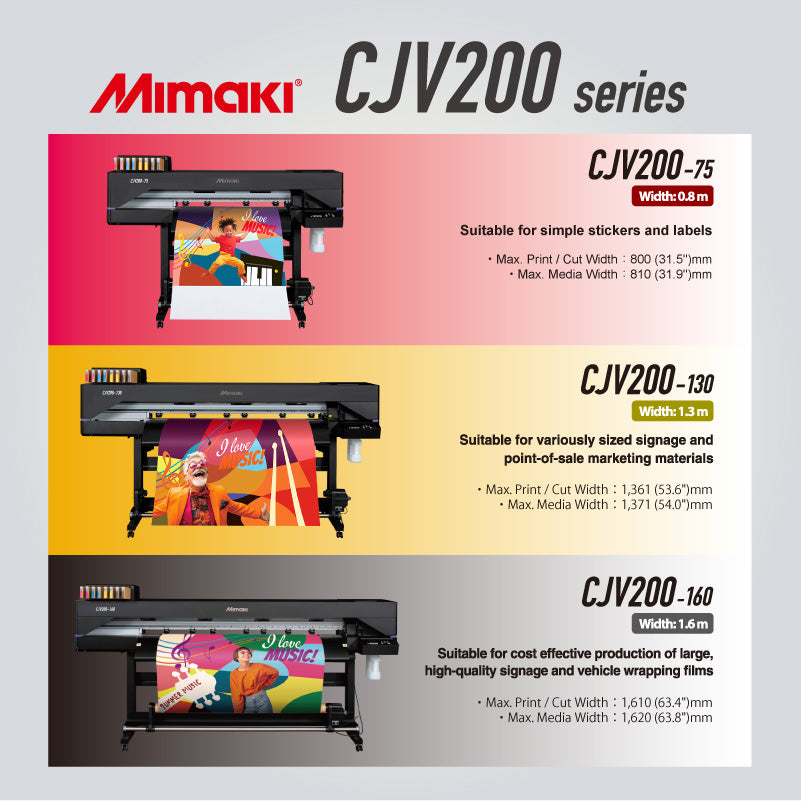 Mimaki CJV200 Integrated Printer/Cutter | Heat Transfer Vinyl 4u