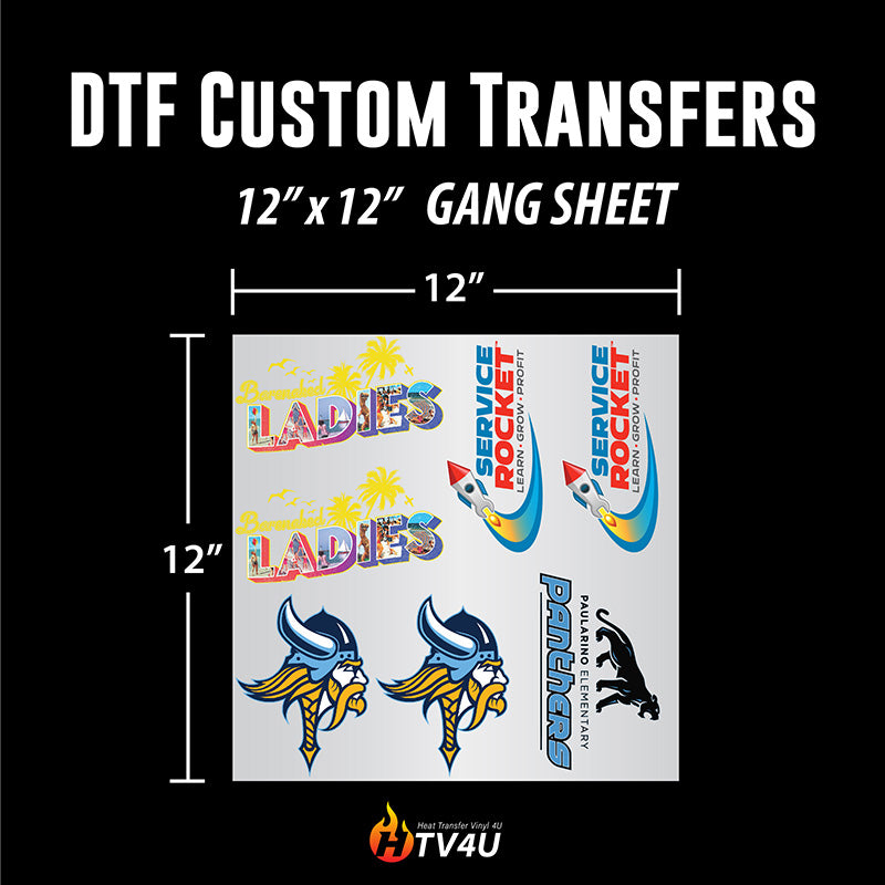 Custom DTF Transfers 12 x 12 Sheet - Direct to Film Transfers – HEAT  TRANSFER VINYL 4U