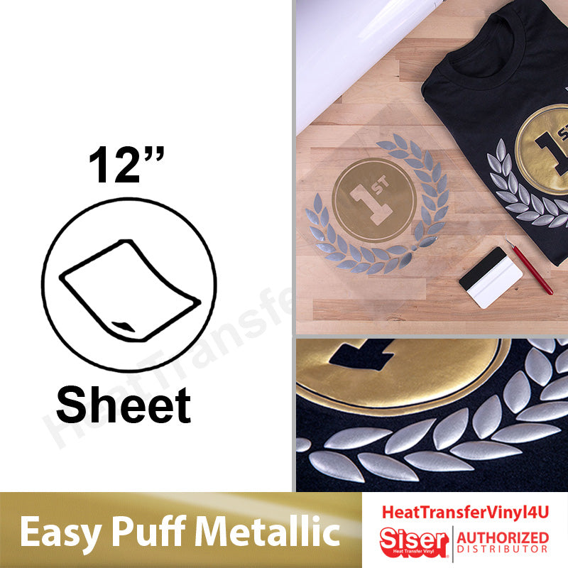 Siser Easy Puff Metallic 11.8 x 12 Sheet  Heat Transfer Vinyl 4u – HEAT  TRANSFER VINYL 4U