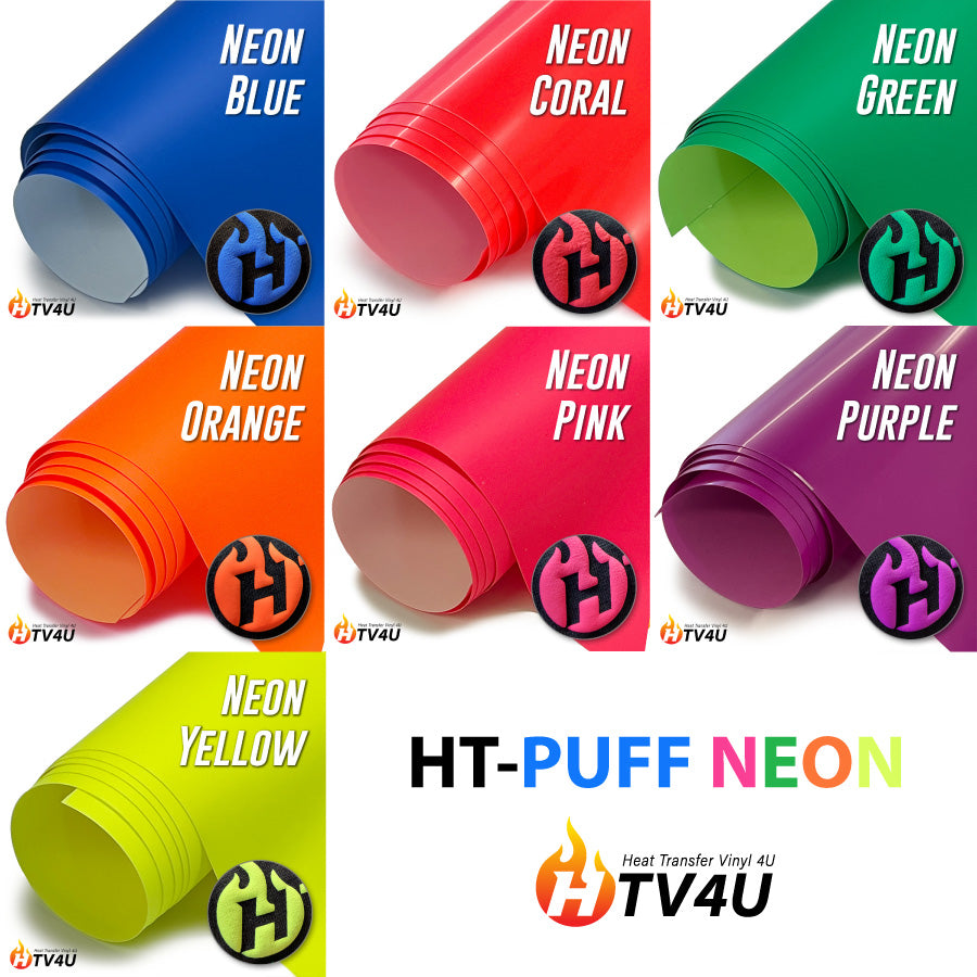 Neon HTV Vinyl - Green Heat Transfer Roll 20 Wide - More Colors