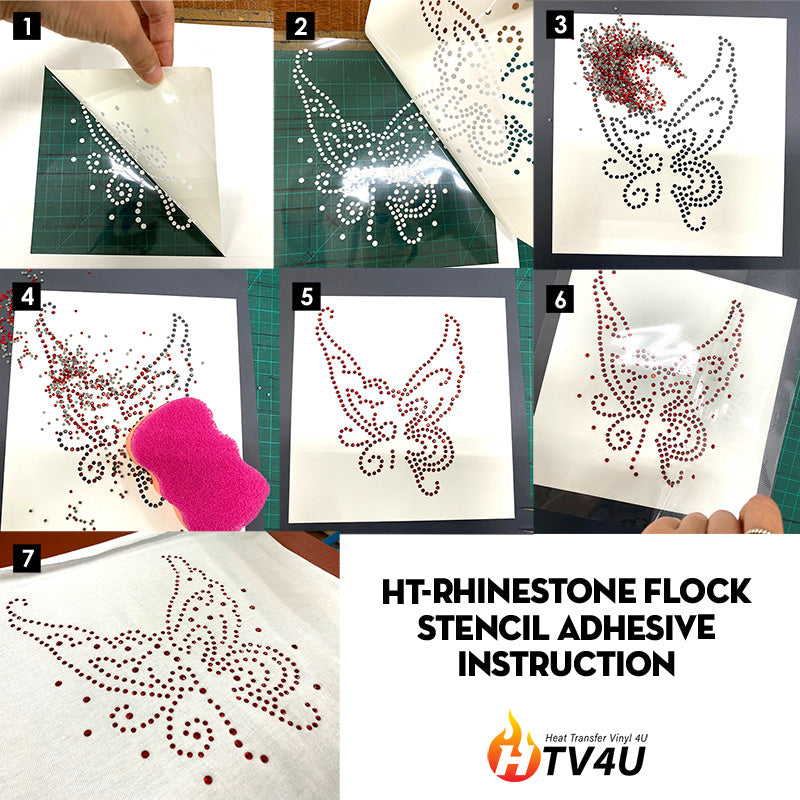  HTVRONT Rhinestone Flock for Hotfix Rhinestones, 12X5