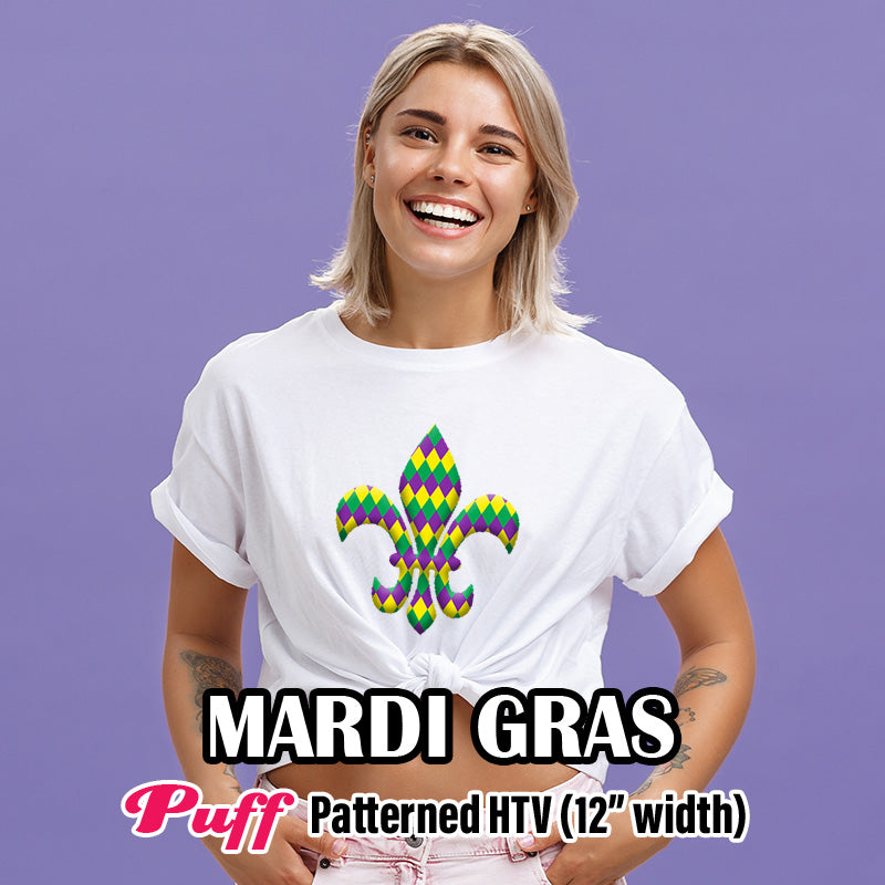 Mardi Gras Puff Patterned HTV