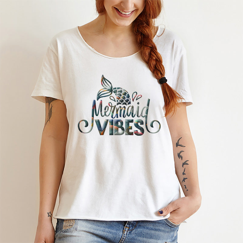 Mermaid/ Summer Puff Patterned HTV (12" x 12")