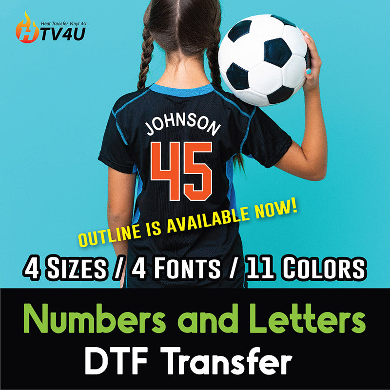 Bold font Iron-On Vinyl Transfer Numbers Football Baseball Jersey Sports  T-Shirt