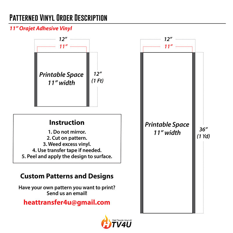 Patterned Adhesive Vinyl (11" x 12" Sheet) CLEARANCE *50% off*