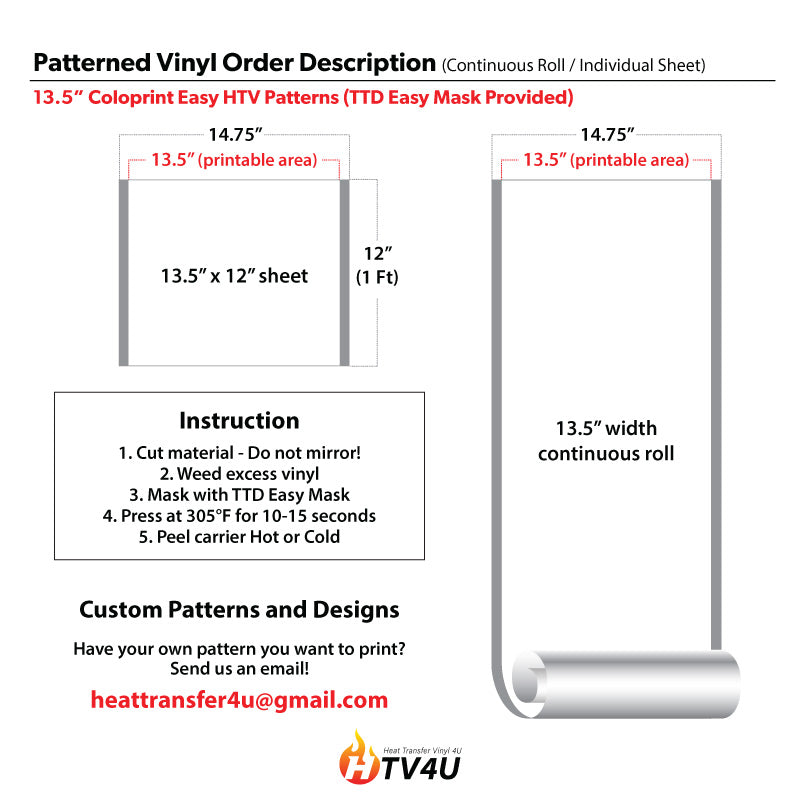 American/ Patriotic Patterned HTV (13.5" x 12")
