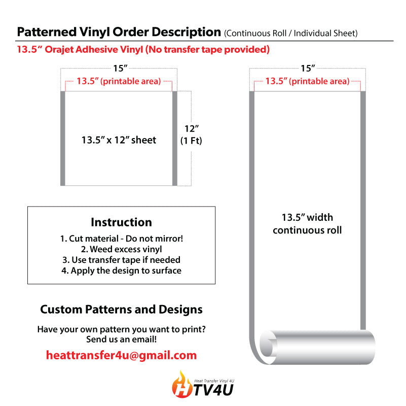 4/20 Orajet 3164 Patterned Adhesive Vinyl (13.5" x 12")