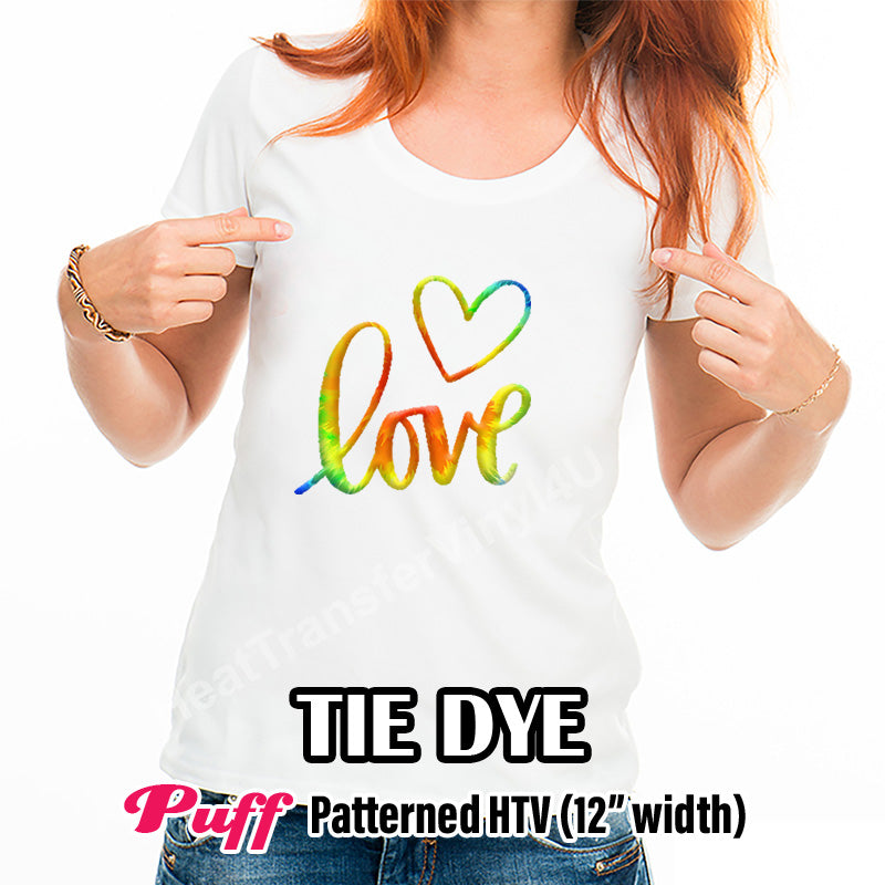 Tie Dye Puff Patterned HTV (12" x 12")