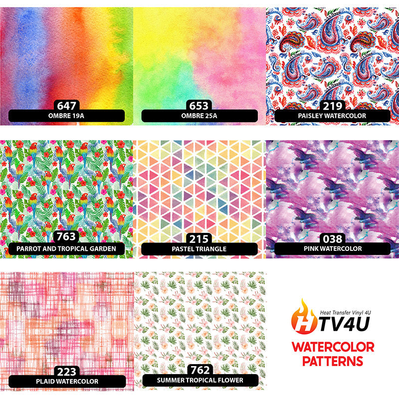 Watercolor Patterned HTV