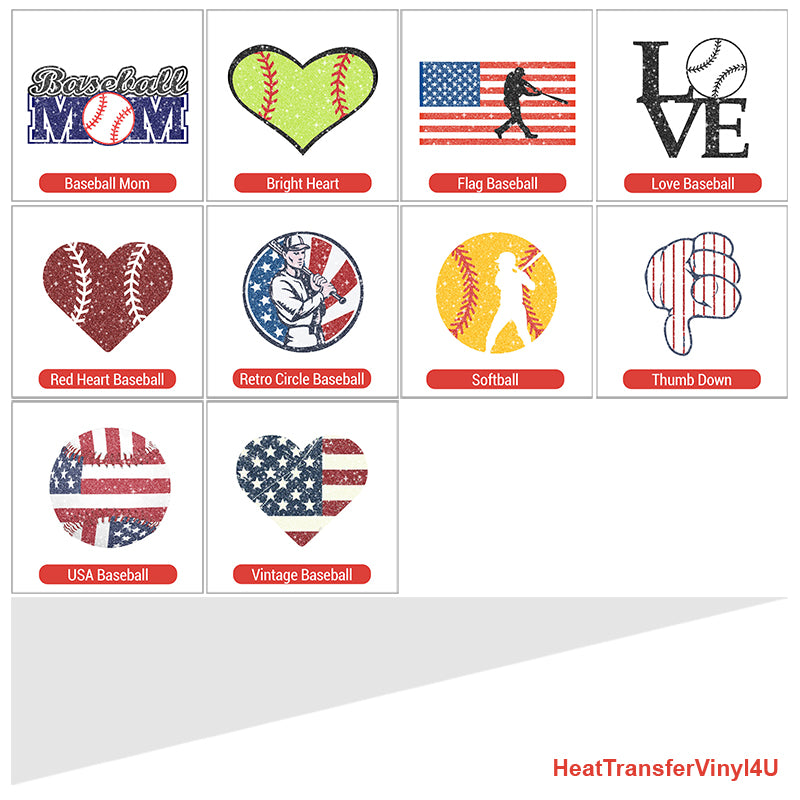 Baseball Theme PAC Glitter HTV (8")