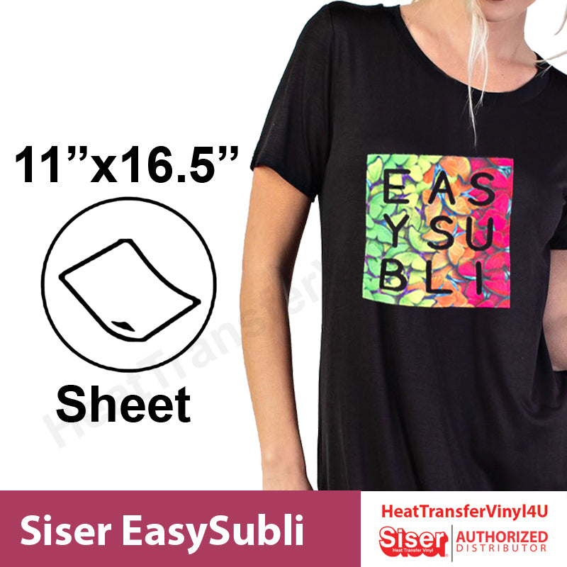 11X16.5 Siser EasySubli Heat Transfer Vinyl Sheets