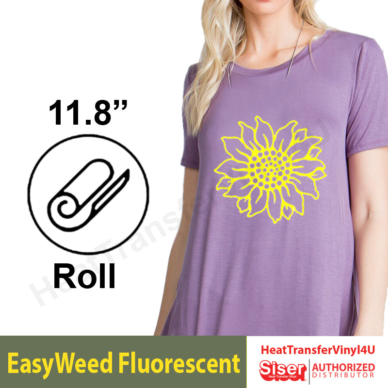 Siser Fluorescent Easyweed Heat Transfer Vinyl HTV Sheet Yard Roll