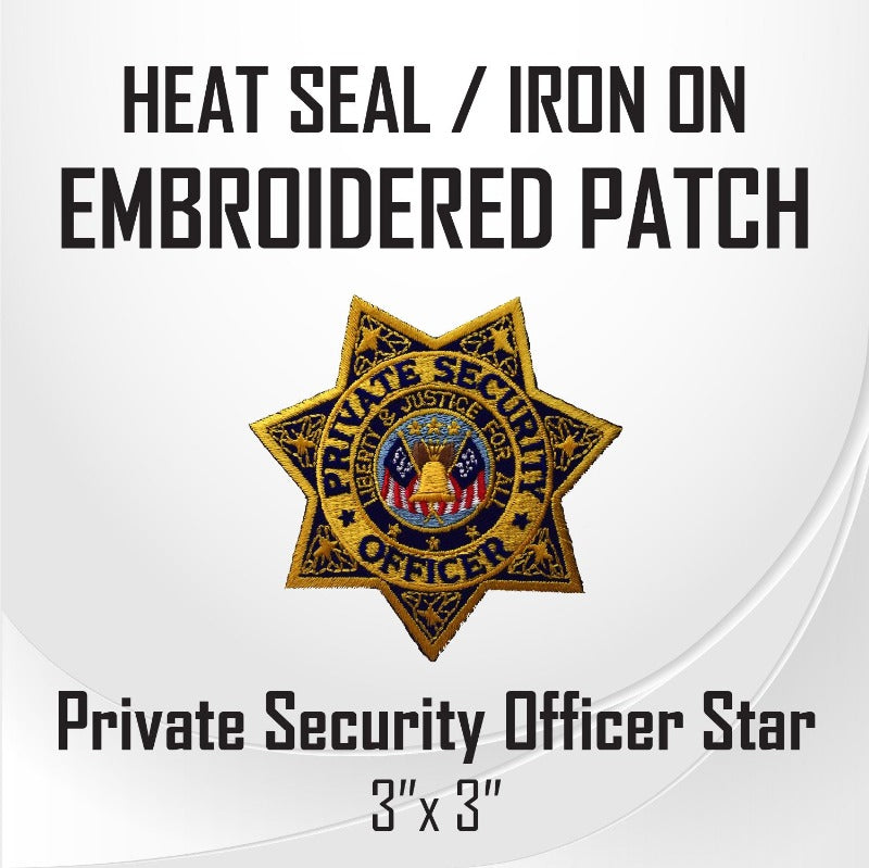 Private Security Officer Star Embroidered Patch (3" x 3")