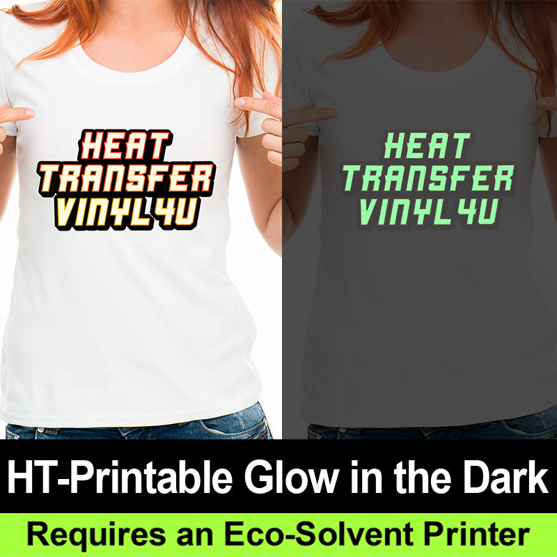 HT Puff Glow in The Dark Heat Transfer Vinyl For T-Shirts 20x 12 Sheet