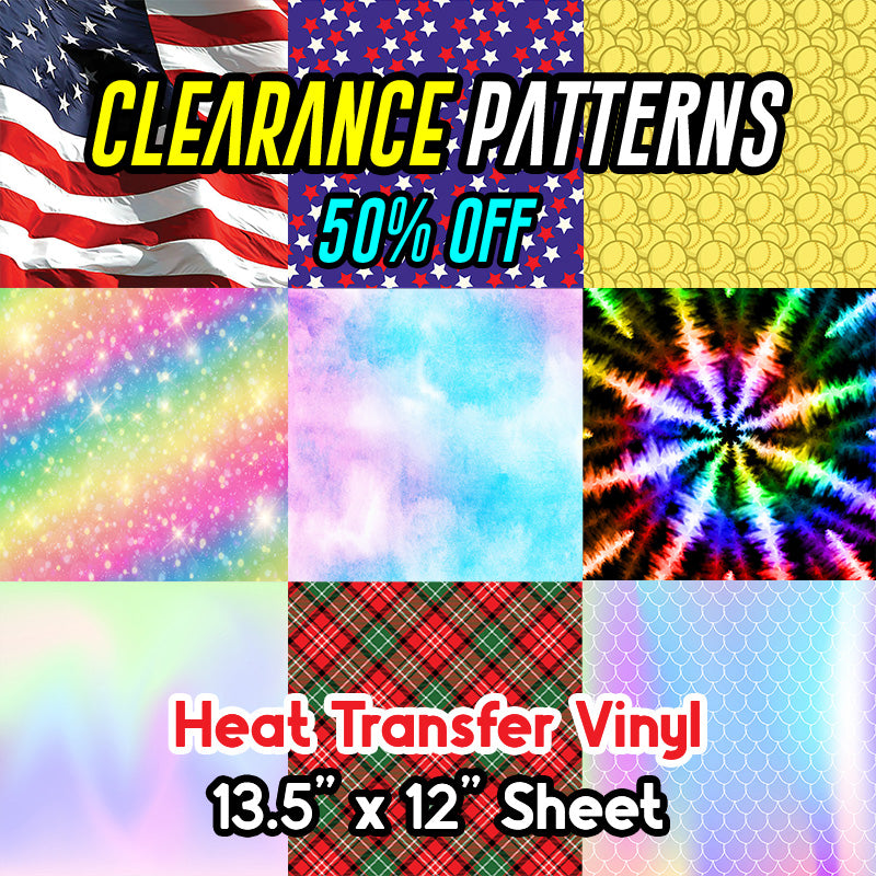 Patterned HTV (13.5" x 12" Sheet) CLEARANCE *50% off*