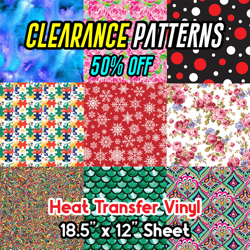 Patterned HTV (18.5" x 12" Sheet) CLEARANCE *50% off*