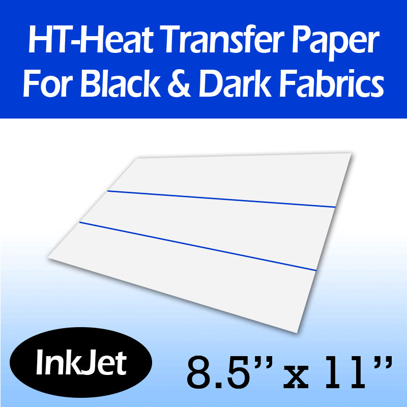 HT-Inkjet Heat Transfer Paper For Black & Dark Fabrics 8.5x11 (10 Sheets)