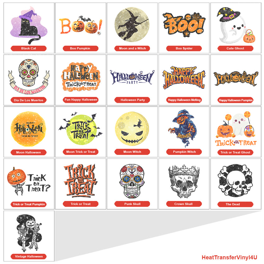 Halloween Theme PAC Glitter HTV (4")