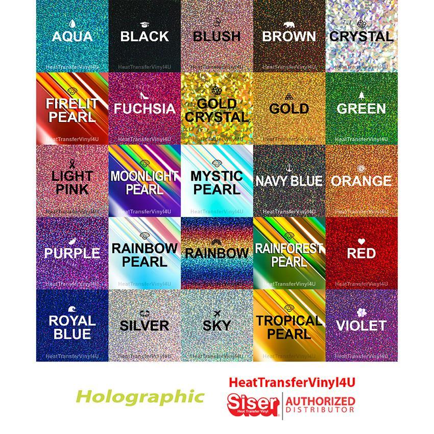 Siser Glitter Heat Transfer Vinyl (HTV) 20 x 150 ft Roll - 45 Colors Available, Lavender