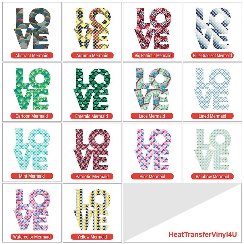 Love Silhouette Theme PAC HTV - 14 patterns (8")