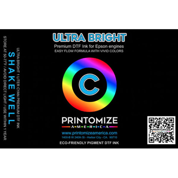 DTF Ultra Bright CMYK Ink - Vibrant Color - Printomize America