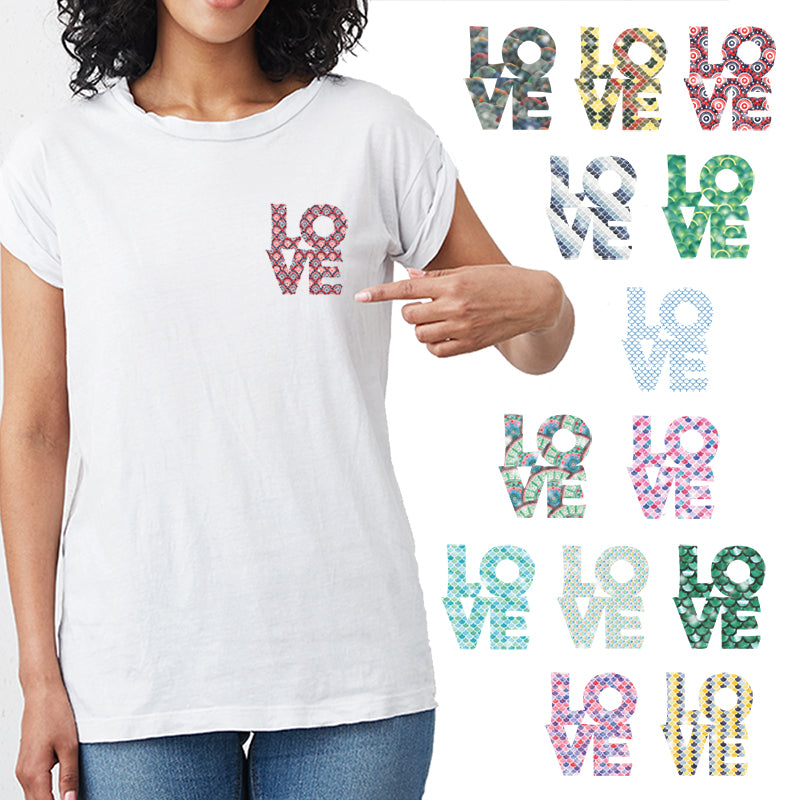 Love Silhouette Theme PAC Glitter HTV - 14 patterns (4")