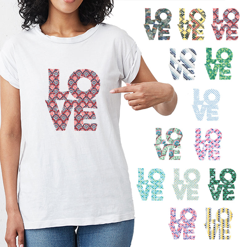 Love Silhouette Theme PAC Glitter HTV - 14 patterns (8")