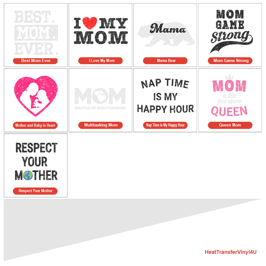 Mother's Day Theme PAC Glitter HTV (4")