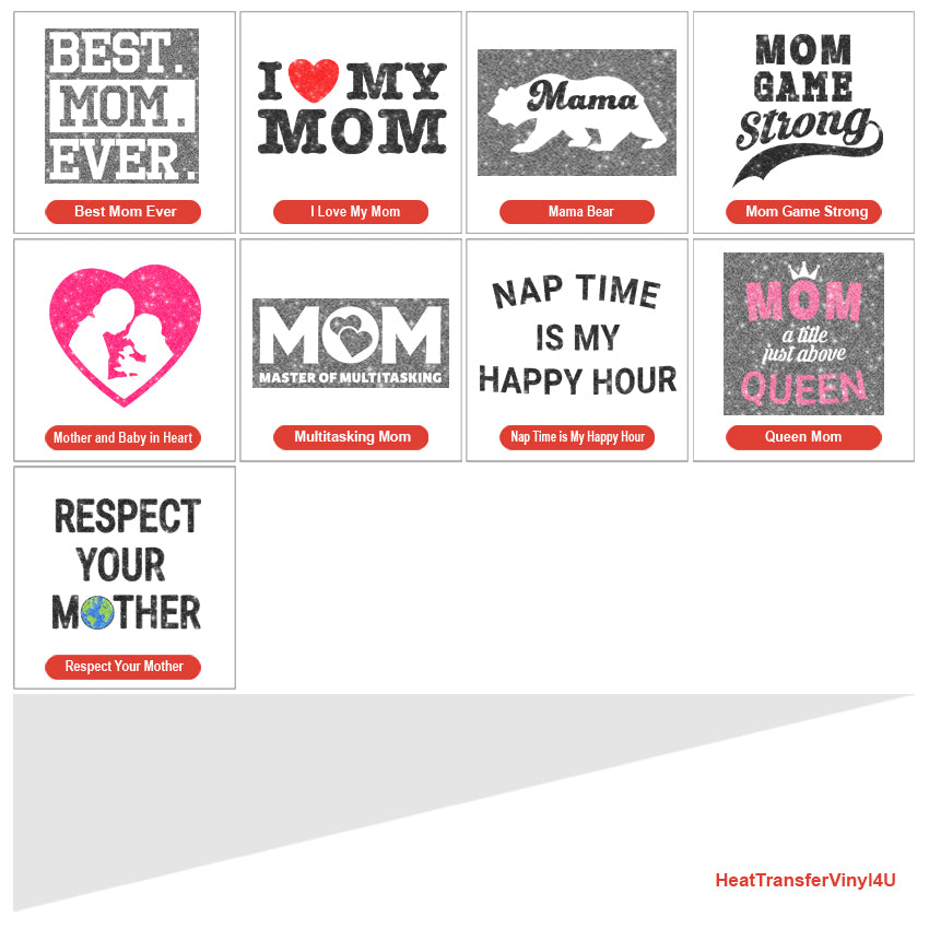 Mother's Day Theme PAC Glitter HTV (8")