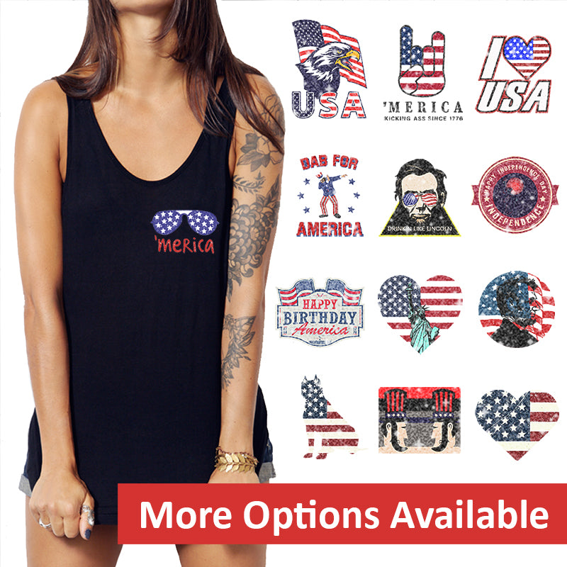 Patriotic Theme PAC Glitter HTV (4")