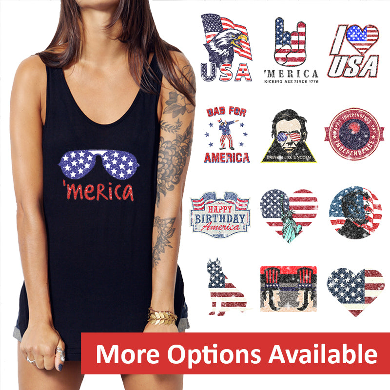 Patriotic Theme PAC Glitter HTV (8")