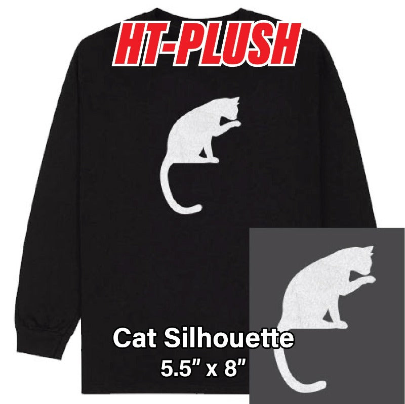Cat Silhouette Plush HTV (5.5" x 8")