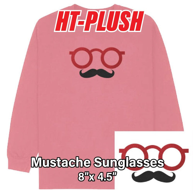 Mustache Sunglasses 2 Colors Plush HTV (8" x 4.5")