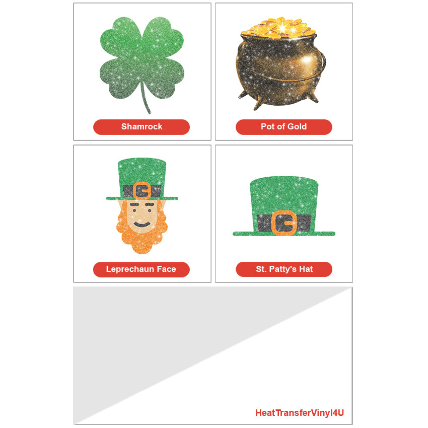 St. Patrick's Day Theme PAC Glitter HTV (4")