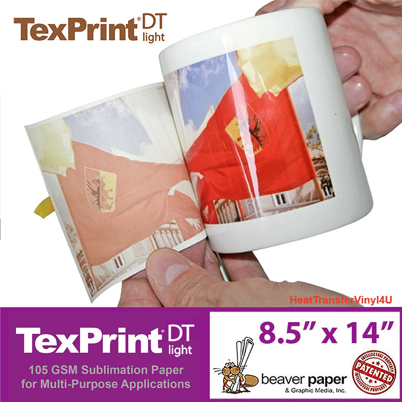 TexPrint®R Desktop Sublimation Paper - 8.5 X 14  Heat Transfer Vinyl 4u  – HEAT TRANSFER VINYL 4U