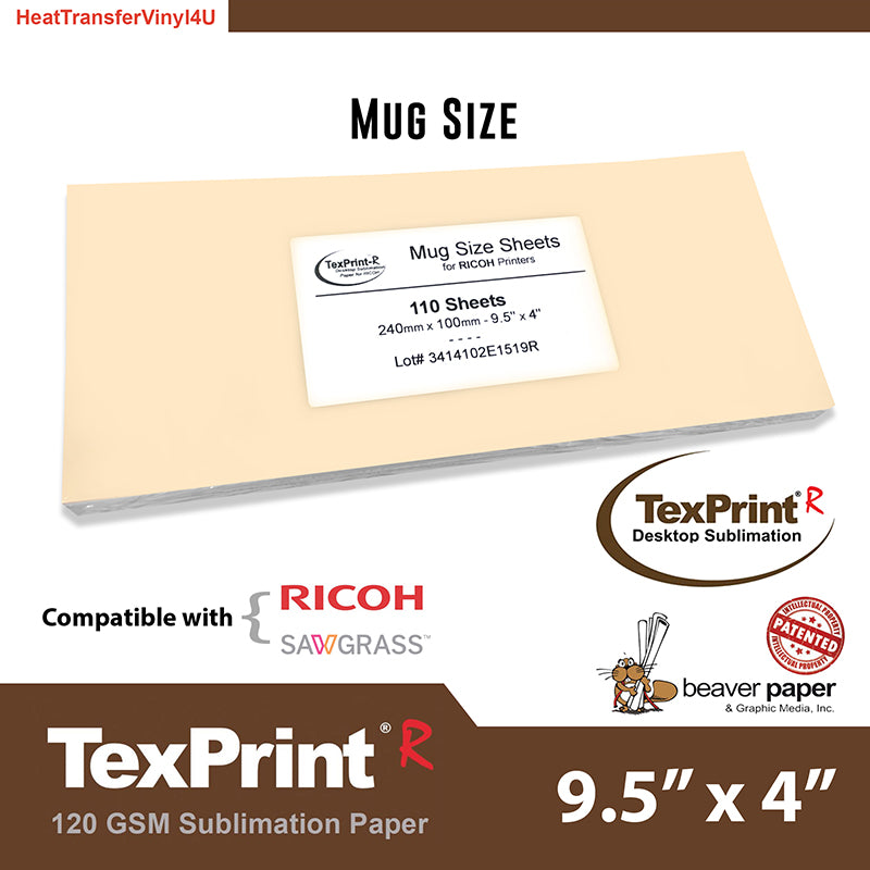 TextPrint-R Mug-Size Sublimation Paper 4x9.5