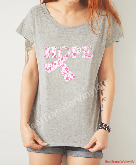 12" x 15" Breast Cancer Awareness 3 Heat Transfer Vinyl (HTV)  T-Shirt Crafts