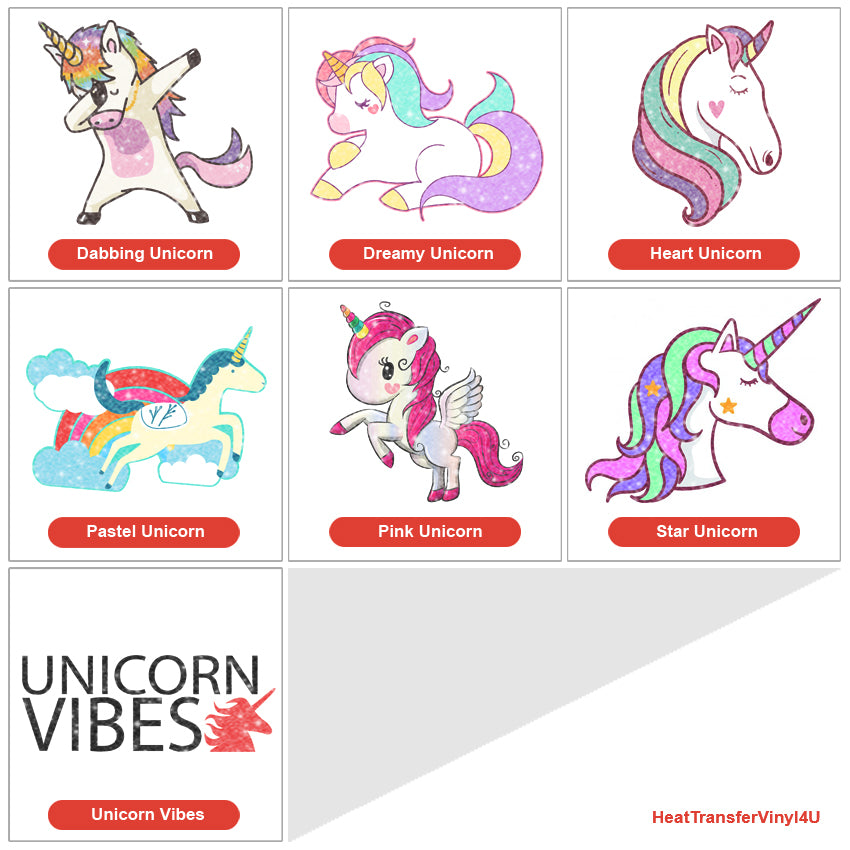 Unicorn Theme PAC Glitter HTV (8")