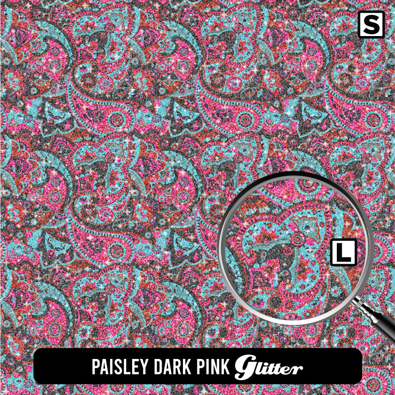 Paisley Glitter Patterned HTV (18.5" x 12")